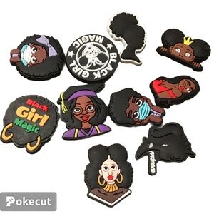 Black Girl Magic Shoe Charms Set
